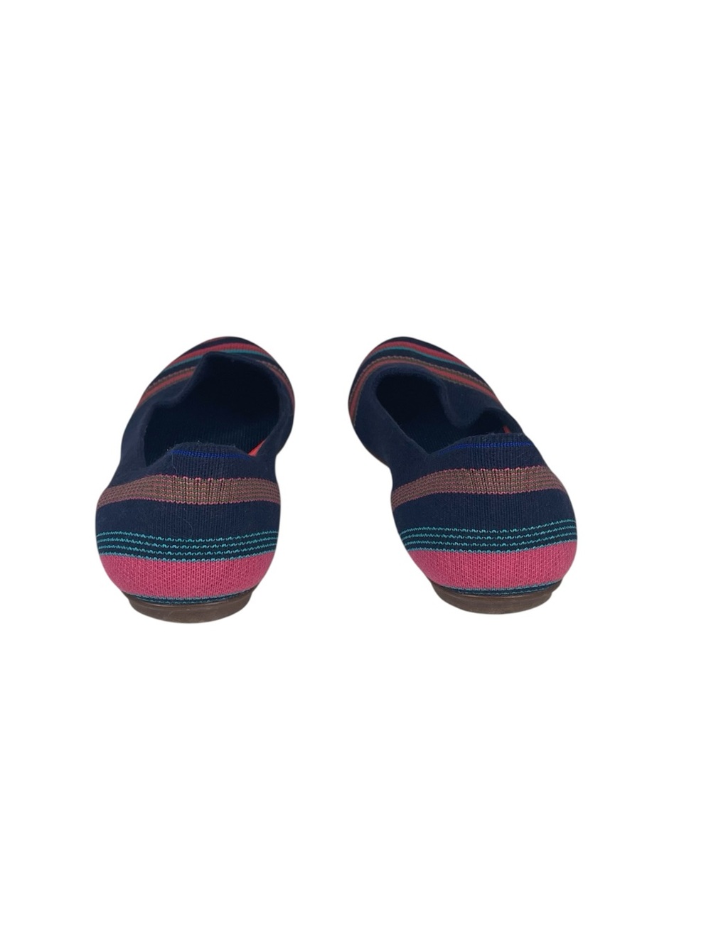 Rothy’s Merino Wool Flat Ballet Shoes Size 10 Knit Upper Navy Ribbon Stripe - Picture 5 of 8